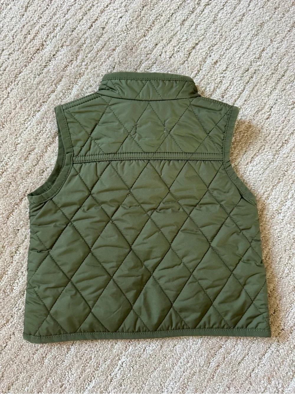 Ralph Lauren Kids Olive Quilted Vest with Orange Logo